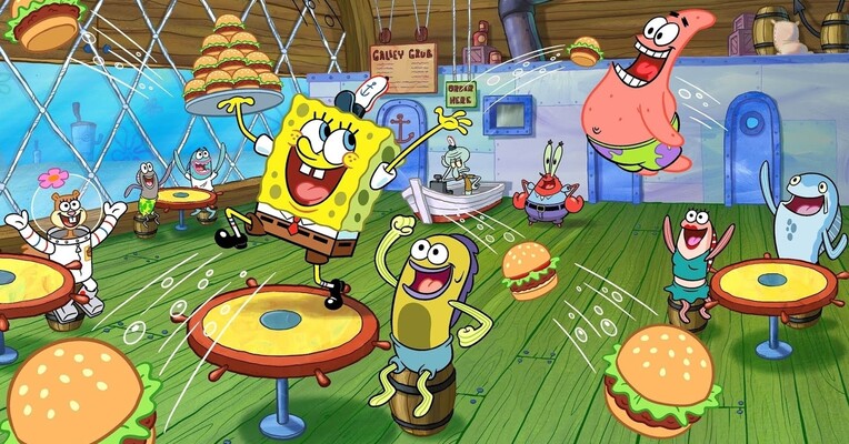 باب اسفنجی شلوار مکعبی - پس‌زمینه